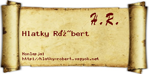Hlatky Róbert névjegykártya