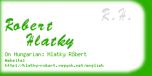 robert hlatky business card