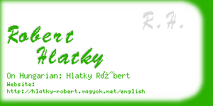 robert hlatky business card